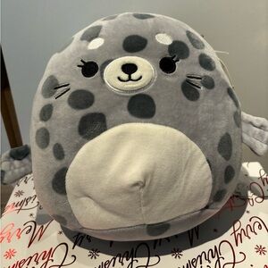 Gray and White Seal Plush Toy